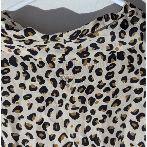 Tyler Boe Leopard Split Neck Long Sleeve Blouse Shirt Women's Size Small - Picture 5 of 6
